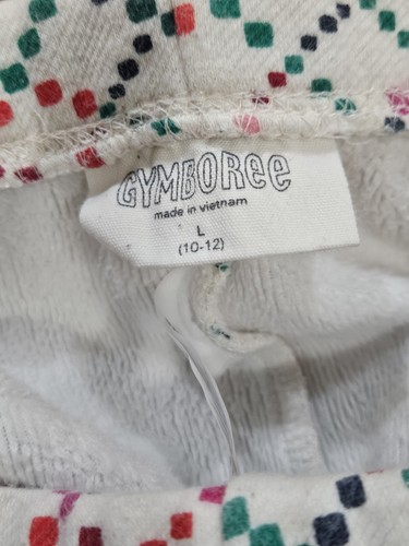 Gymboree Girls Holiday Red Green Argyle Dots Fleece Warm Fuzzy Leggings L 10 12 - Picture 3 of 4