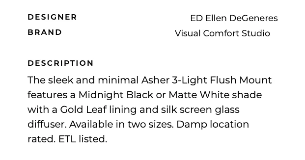 Ed ellen degeneres asher sale 3 light flush mount