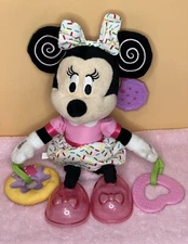 Disney Baby Minnie Mouse Activity Stroller/Car Seat Toy Teething Ring EUC