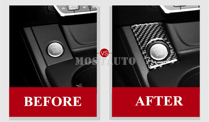 Carbon Fiber Engine Start Stop Button Cover – For Audi A5 S5 2017-2021 – Left Hand Drive – Black