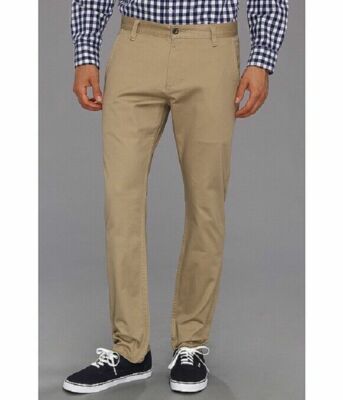 DOCKERS MEN'S ALPHA SKINNY TWILL PANTS, KHAKI, 33 X 34