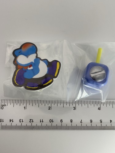 Bandai Super Mario Brothers Wonder Panel Clip Stand Light Blue Yoshi Funbari Can - 第 6/8 張圖片