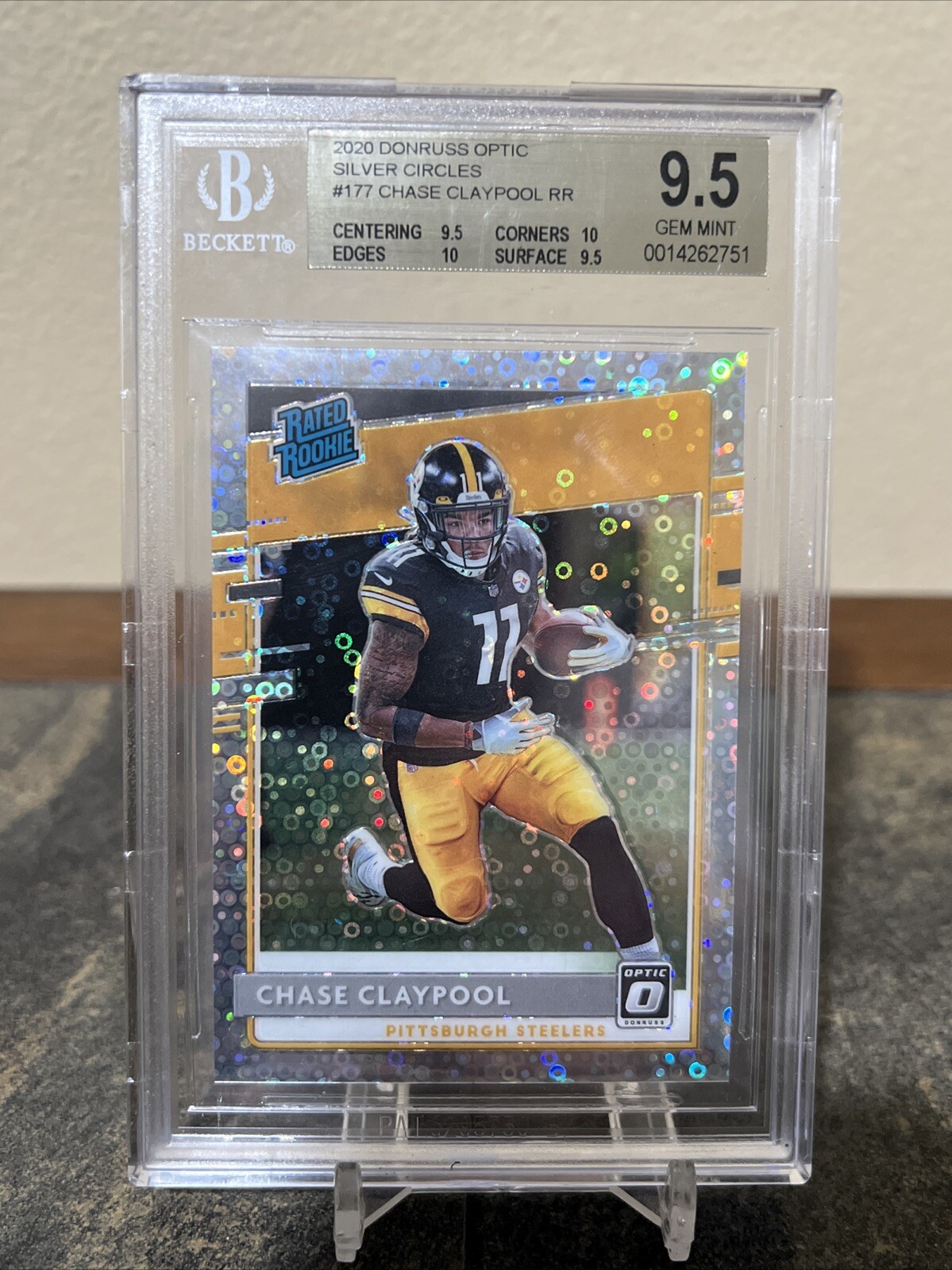 2020 Donruss Optic Chase Claypool SILVER Disco Prizm Card SP #/125 BGS 9.5