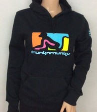 DRUNKNMUNKY LADIES BLACK ORIGINAL 'MULTI COLOUR OG WELD' HOODIE SIZE 8. BNWT
