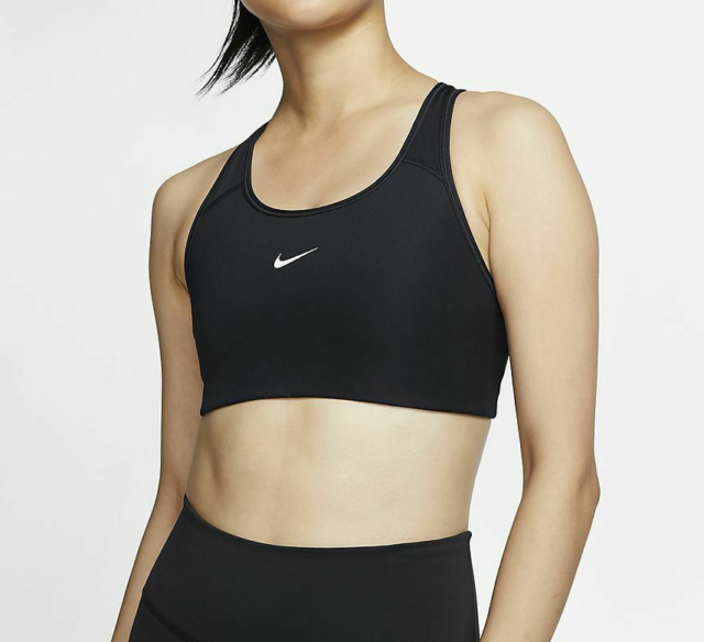 Nike Women's Black/White 1-Piece Pad Medium S Sports Bra (BV3636-010) Size S/M/L