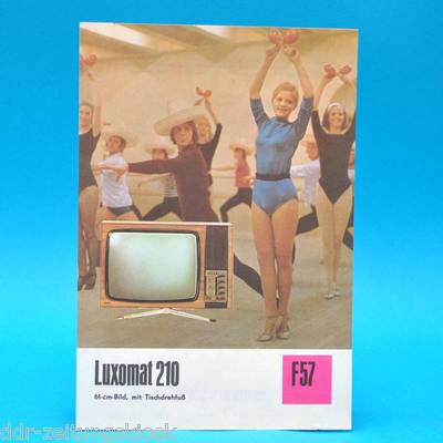 Fernsehtischgerät Luxomat 210 DDR 1975 61-Röhre | Prospekt Werbung DEWAG F57 F
