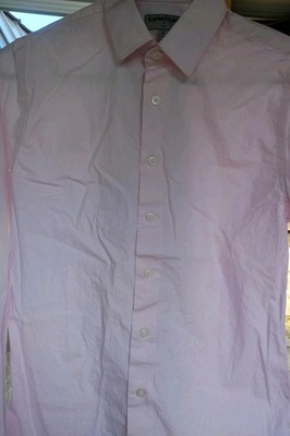 Express IMX Slim Fit Dress Shirt Men XS 13-13.5 Pink Long Sleeve Button Up