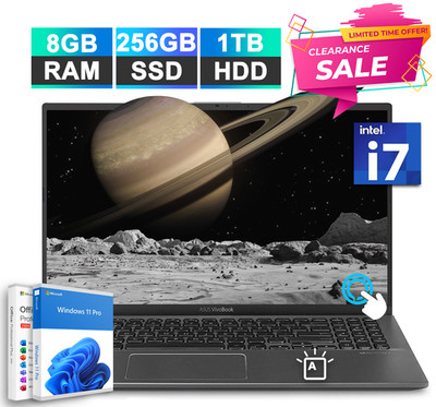 ASUS 15.6'' Touch Laptop Intel Core i7 8GB RAM+256GB SSD+1TB HDD Backlit Office