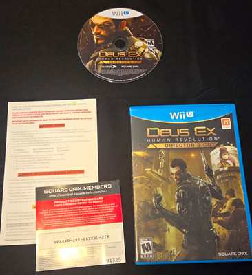 Square Enix Deus Ex: Human Revolution Director's Cut Wii U Manual Included