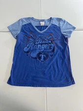 Women’s Texas Ranger Retro Style V Neck Shirt Size L 