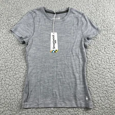 Smartwool Shirt Womens XS Gray Merino Wool Short Sleeve Light Gray