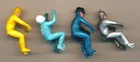 Mattel Hot Wheels Red line era Motorcycle Rumbler 4 Different riders,  1 Top Hat