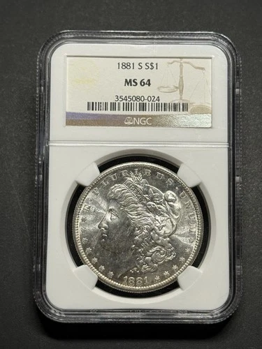 1881-S $1 Morgan Dollar - MS-64 NGC 3545080-24