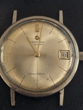 Certina Blue Ribbon Automatic Vintage Watch 1960s Swiss Date 34mm Running