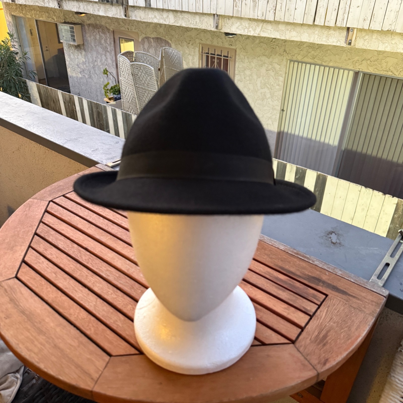 DPC Black Wool Fedora Hat Large - image 1