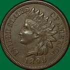 1893 Indian Head Cent Uncirculated UNC Coin #36562