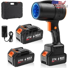 Electric Cordless Leaf Blower 130000 RPM Motor, 2 Batteries Handheld Lightweight