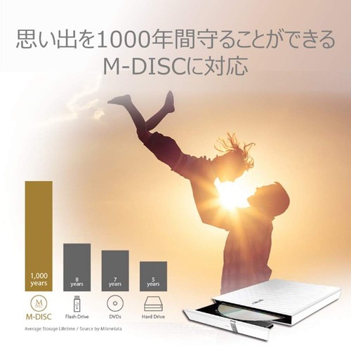 ASUS External DVD Drive Lightweight and Thin/M-DISC/Bus Powered/Win&Mac/USB2.0 ( - Picture 3 of 6