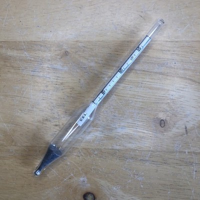 BAUME Specific GRAVITY Hydrometer GLASS Scale Tp. 60o F. - U.S.A.