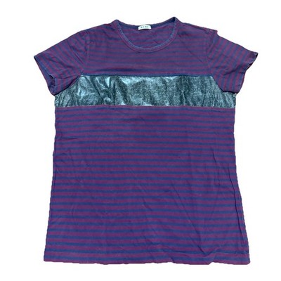 Acne Studios Red/Navy Blue Striped T Shirt Medium