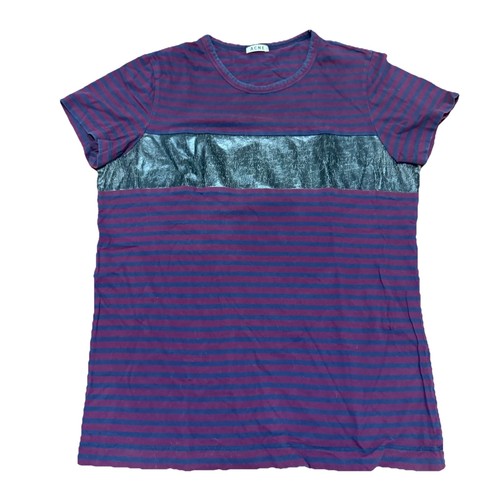 Acne Studios Red/Navy Blue Striped T Shirt Medium