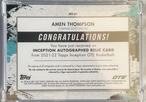 2021 Inception OTE AUTO PATCH RC / 199 AMEN THOMPSON #AT2 PSA MINT 9 - Bild 9 von 18