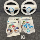 Mario Kart Wii [Wheel Bundle] Wii Complete w/ Manual CIB 2 Wheels VGC