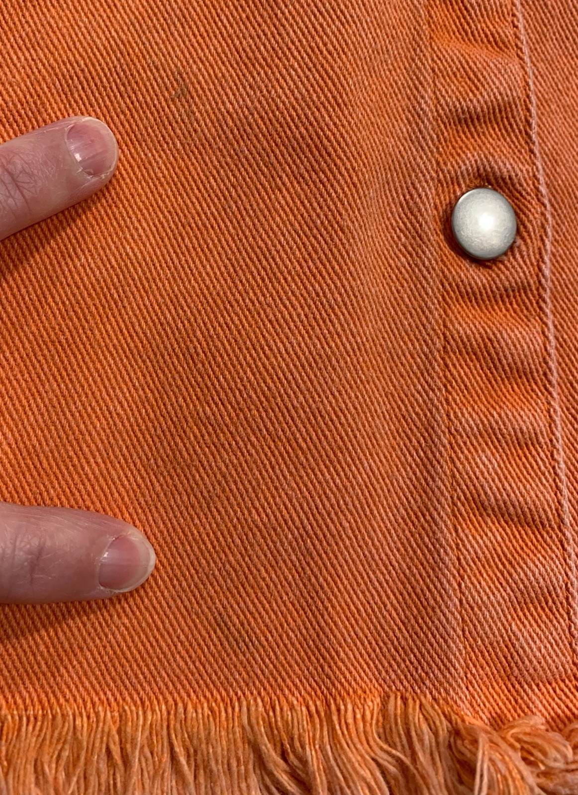 POL Jacket Small Button Front Raw Hem Thrashed Ov… - image 8