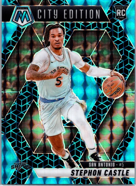 2024-25 Panini Mosaic #290 Stephon Castle Spectris Blue FOTL Mosaic #/25