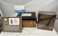 Brand New Cherry  Burlwood Cremation Memorial Kit Urn Memory Box