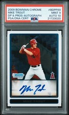 2009 Bowman Chrome Draft Picks & Prospects Mike Trout Auto PSA 9/10 #BDPP89