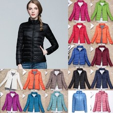 PLUS SIZE Women Quilted Padded Puffer Bubble Warm Ultralight Down Jacket Coat UK