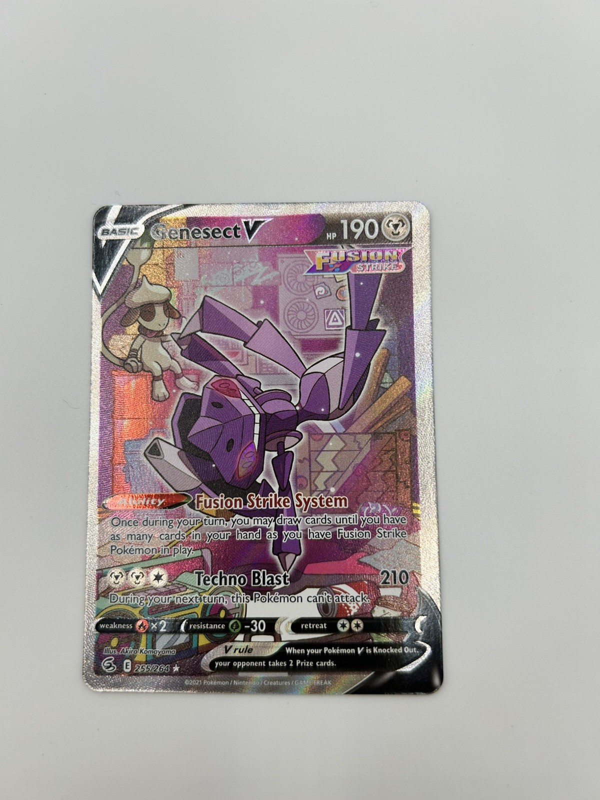 Genesect V (Alternate Full Art) Ultra Rare SWSH08: Fusion Strike 255/264 NM