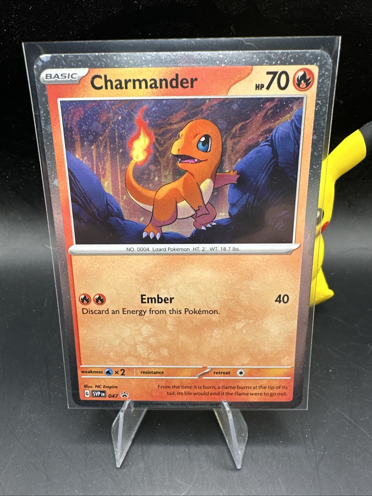 Charmander SVP EN 047 - Black Star Promo - Cosmos Holo Pokemon Card NM-SWIRL-1