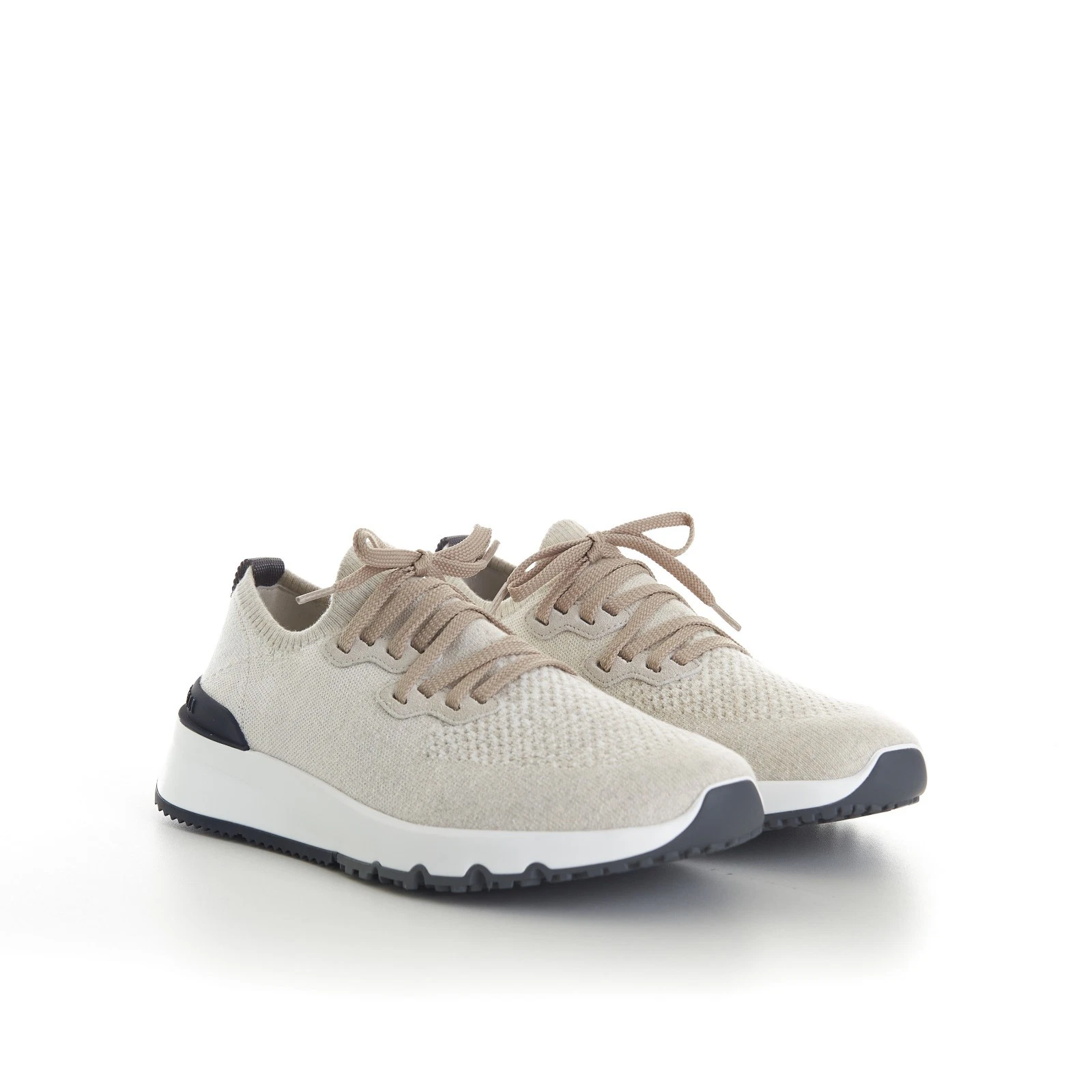Brunello Cucinelli — BRUNELLO CUCINELLI 1150$ Knit Runners Sneakers - Low-top, Panama Cotton Chiné