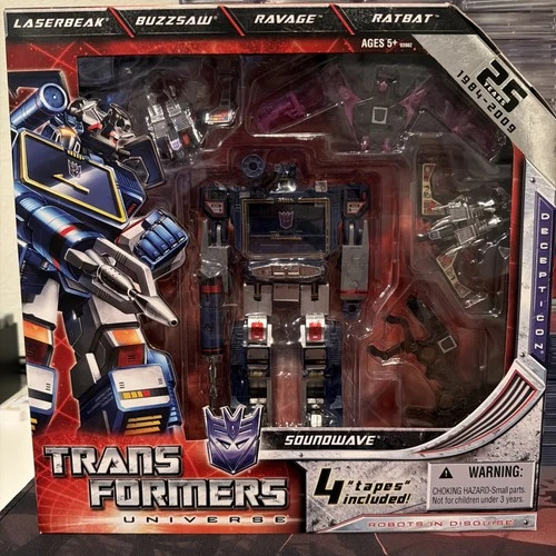 Hasbro Transformers 2009 SDCC Exclusive Soundwave 4-Tapes 25yr Anniversary MISB