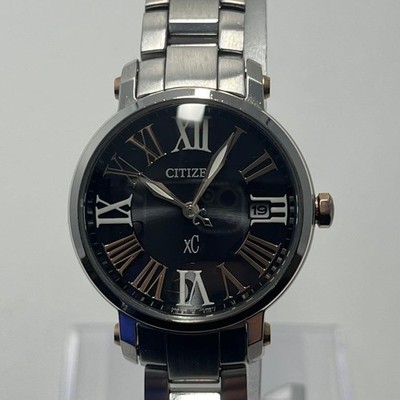 CITIZEN xC E010-T014194 Eco Drive Damenuhr schwarzes Zifferblatt SS