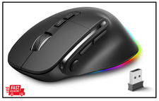 Ergonomic Rechargeable Mouse with Jiggler, Bluetooth 2.4G Wireless Wired 3 in 1 