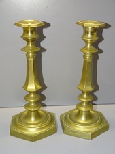 -BELLE PAIRE de BOUGEOIRS en BRONZE XIXe COLLECTION DECO TABLE BOUGIE   D