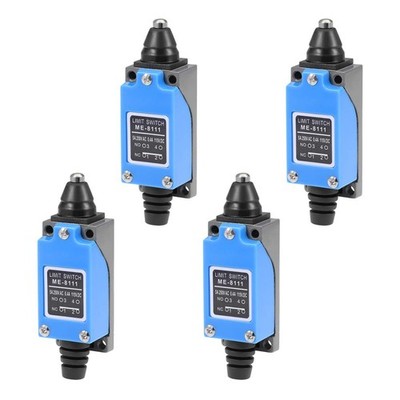 uxcell ME-8111 Plunger Momentary Limit Switch 1NC+1NO 4Pcs 8111 (4Qty), Blue