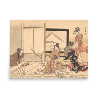 Kitagawa Utamaro Preparing Food for Warbler Ukiyo-e Wall Art