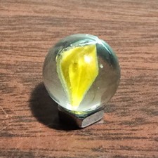 Yellow Banana Oblong Flawed Cat Eye .53 Glass Marble