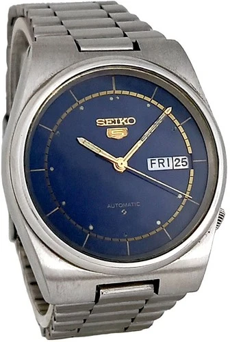 Vintage SEIKO  6309-8340 dark blue Auto retro unisex Stainless steel case & band