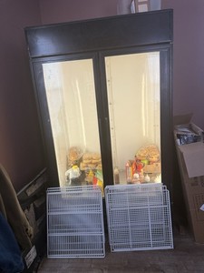 Commercial Fridge Reach-In Double Doors Refrigerator Glass 2 Door
