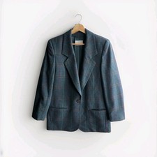 Miss Pendleton 2 Piece Set Plaid Skirt Suit and Jacket Green/Blue Sz 10 Vintage