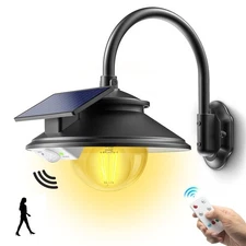 Solar Barn Light Outdoor 3 Modes 2 Lighting, Garage Shed Light Farmhouse Goos...