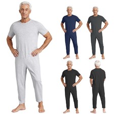UK Men Adaptive Clothing Zipper Jumpsuit for Dementia Elderly and Special Needs