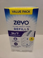 Zevo Flying Insect Fly Trap 4 Refill Cartridges Brand New