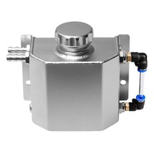 1L Universal Coolant Radiator Tank,Overflow Tank,Aluminum Radiator Coolant Ov...