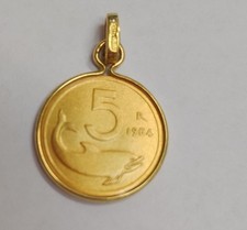 Moneta Medaglia 5 Lire 1954 Oro